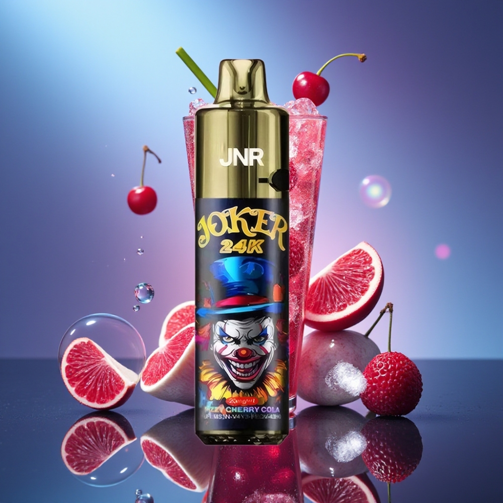 JNR Joker 24K Puffs Disposable Vape Cola Cireșe Fizzy cu 800mAh și Iluminare