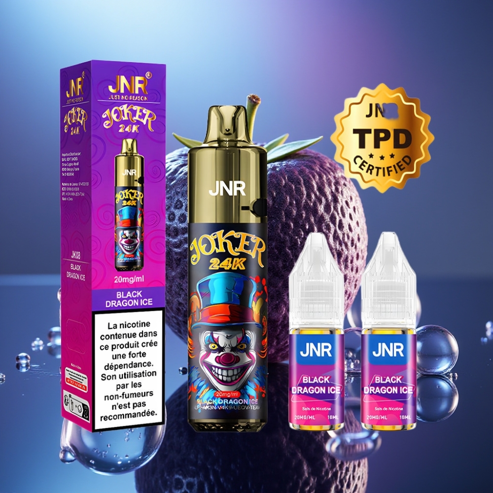 JNR Joker 24K Puffs Disposable Vape Dragon Negru Gheață cu 800mAh Battery