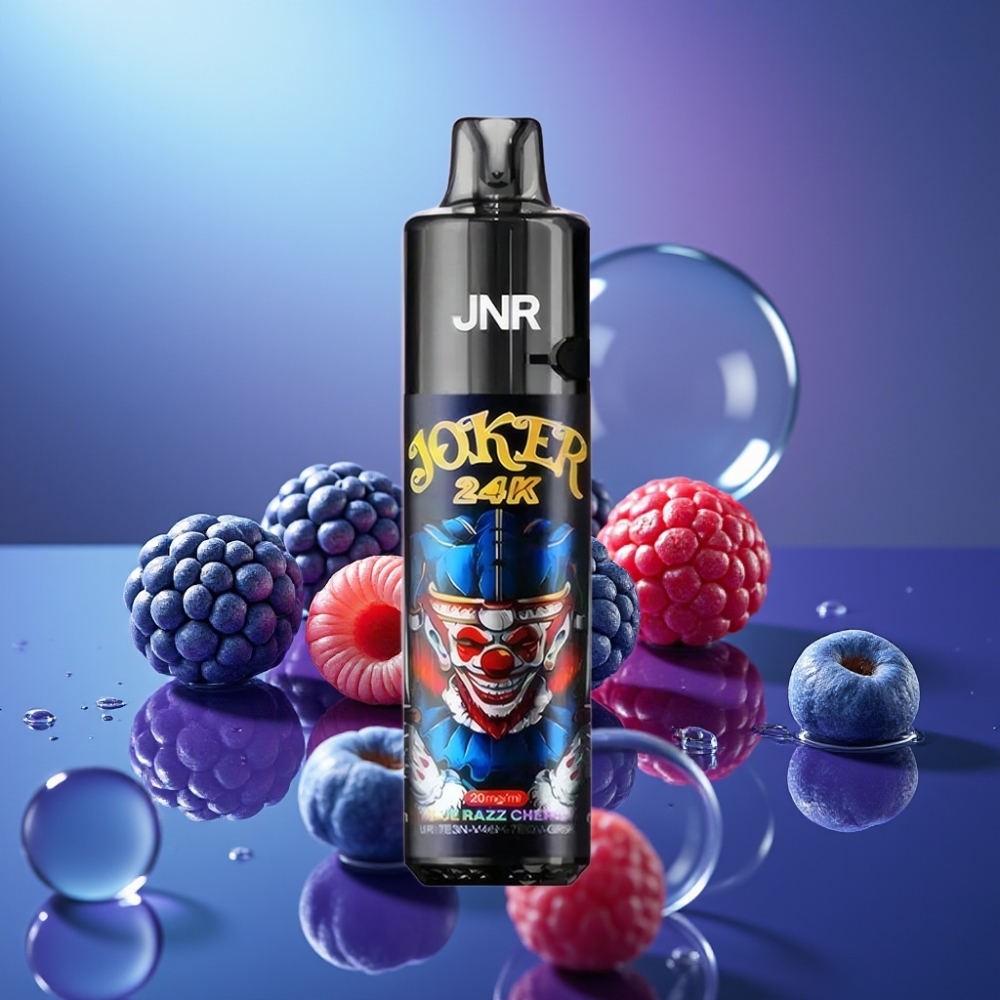 JNR Joker 24K Puffs Disposable Vape Zmeură-Cireșă Albastră cu Baterie 800mAh