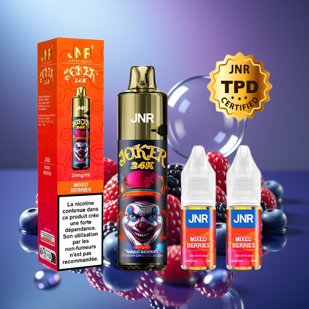 JNR Joker 24K Puffs Reîncărcabil cu 800mAh Disposable Vape Fructe de Pădure Mixte