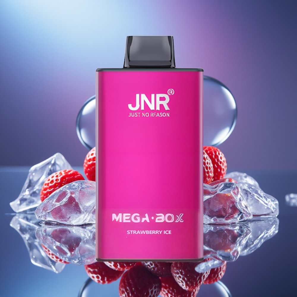 JNR Mega Box 25000 Pufuri Disposable Vape Capsuni Gheață Dual Mesh Coil