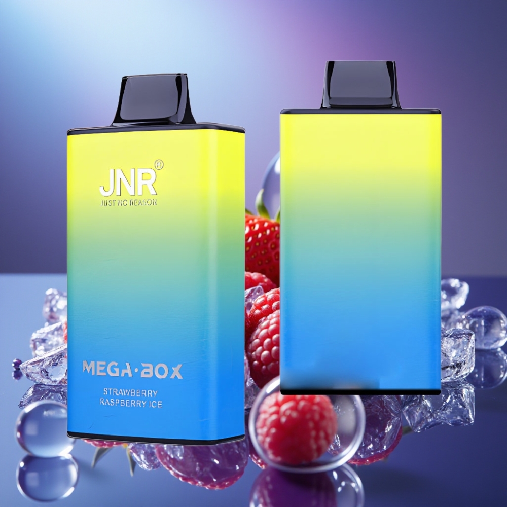 JNR Mega Box 25000 Pufuri Disposable Vape Capsuni Zmeura Gheață cu 30ml E-liquid