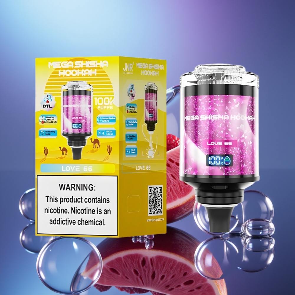 JNR Mega Shisha Hookah 100K Desktop Compatibilitate Dragoste 66 și 60ml