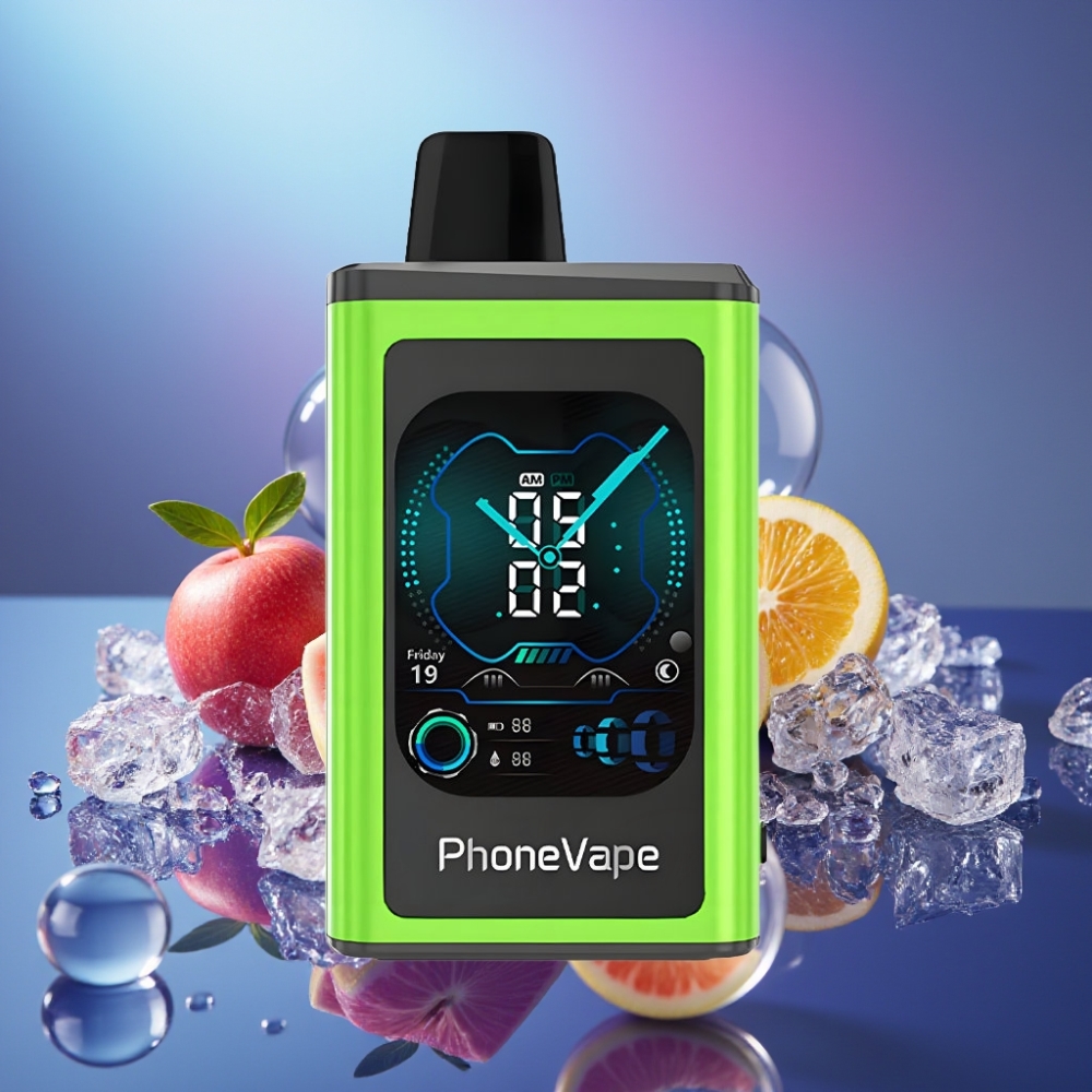JNR PhoneVape 30000 de fumuri Dispozabil Vape Măr Acru Gheață Baterie 850mAh