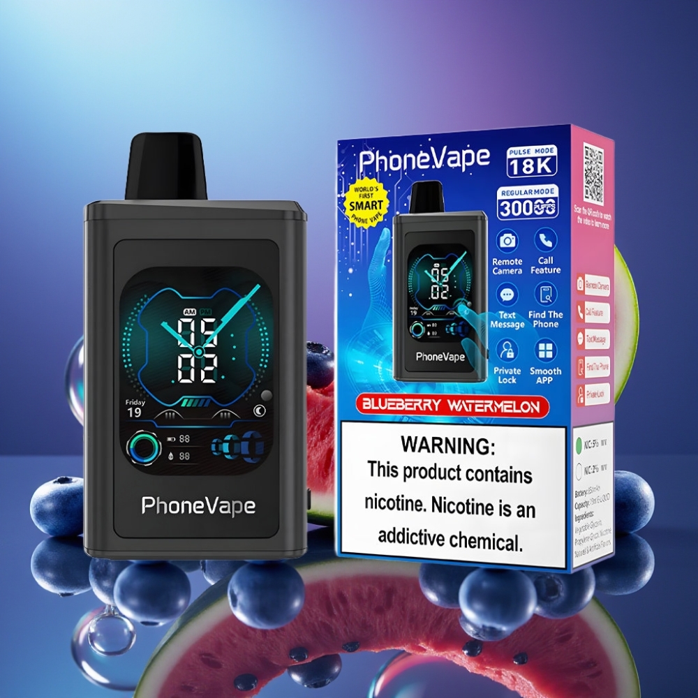 JNR PhoneVape 30000 pufări Dispozabil Vape Afină Pepene Verde cu Turbo Mode și App Controlled