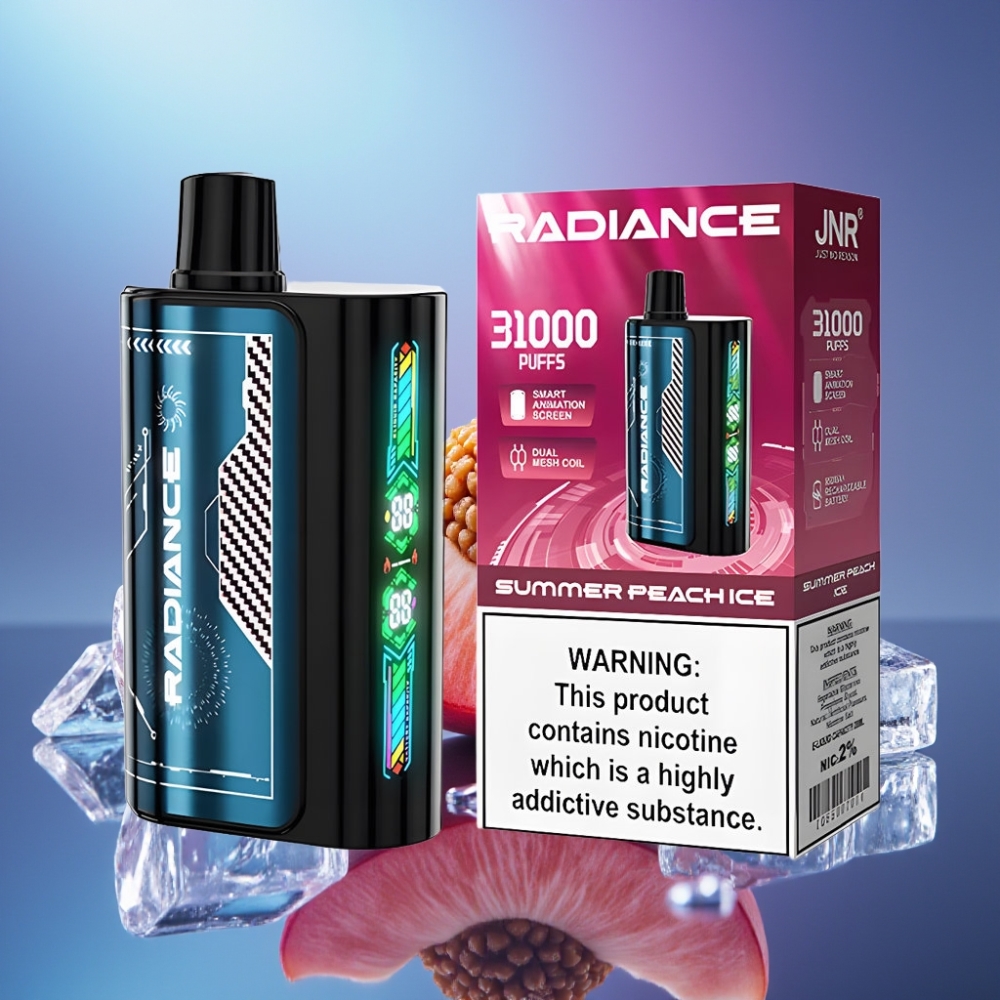 JNR Radiance 31000 Pufuri Disposable Vape Piersică Vară Gheață cu Ecran Anim