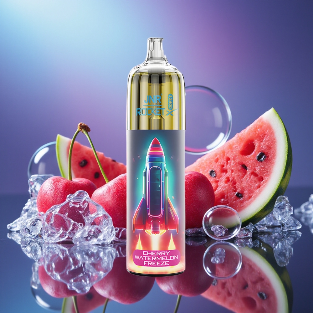 JNR Rocket-X 12400 Puffs cu Ajustare Aer și RGB Disposable Vape Cireșă Pepene Înghețat