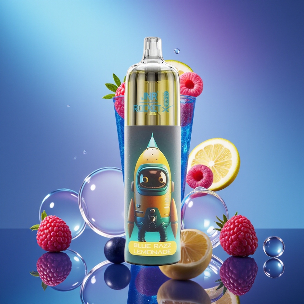 JNR Rocket-X 12400 Pufuri Vape Dispozabil Afișaj RGB Lamaie Zmeură Albastră