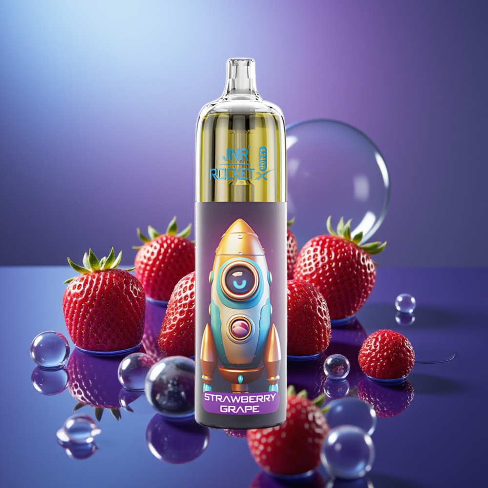 JNR Rocket-X 12400 Pufuri Vape Dispozabil Capsune Strugure cu Airflow Reglabil și RGB