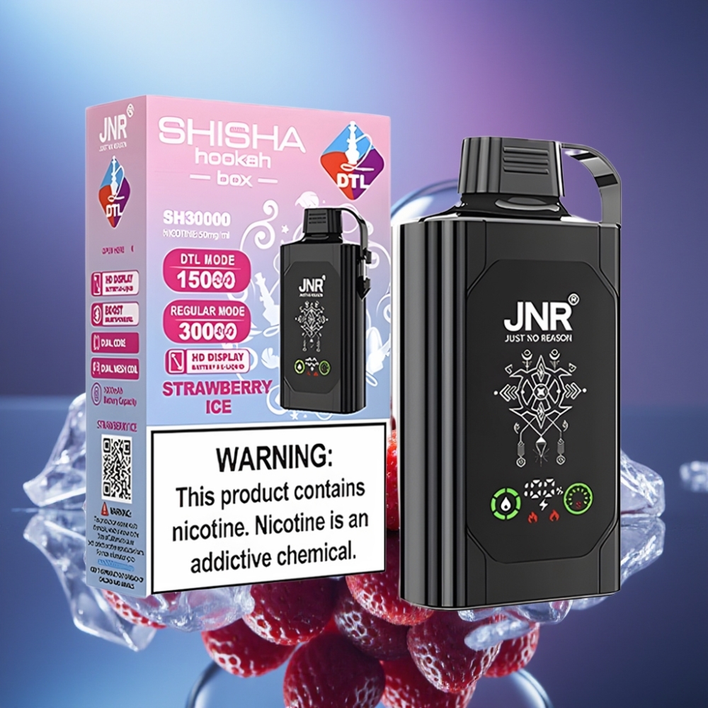 JNR Shisha Hookah Box 20500 Puffs 1000mAh Capsule de Căpșuni cu Gheață