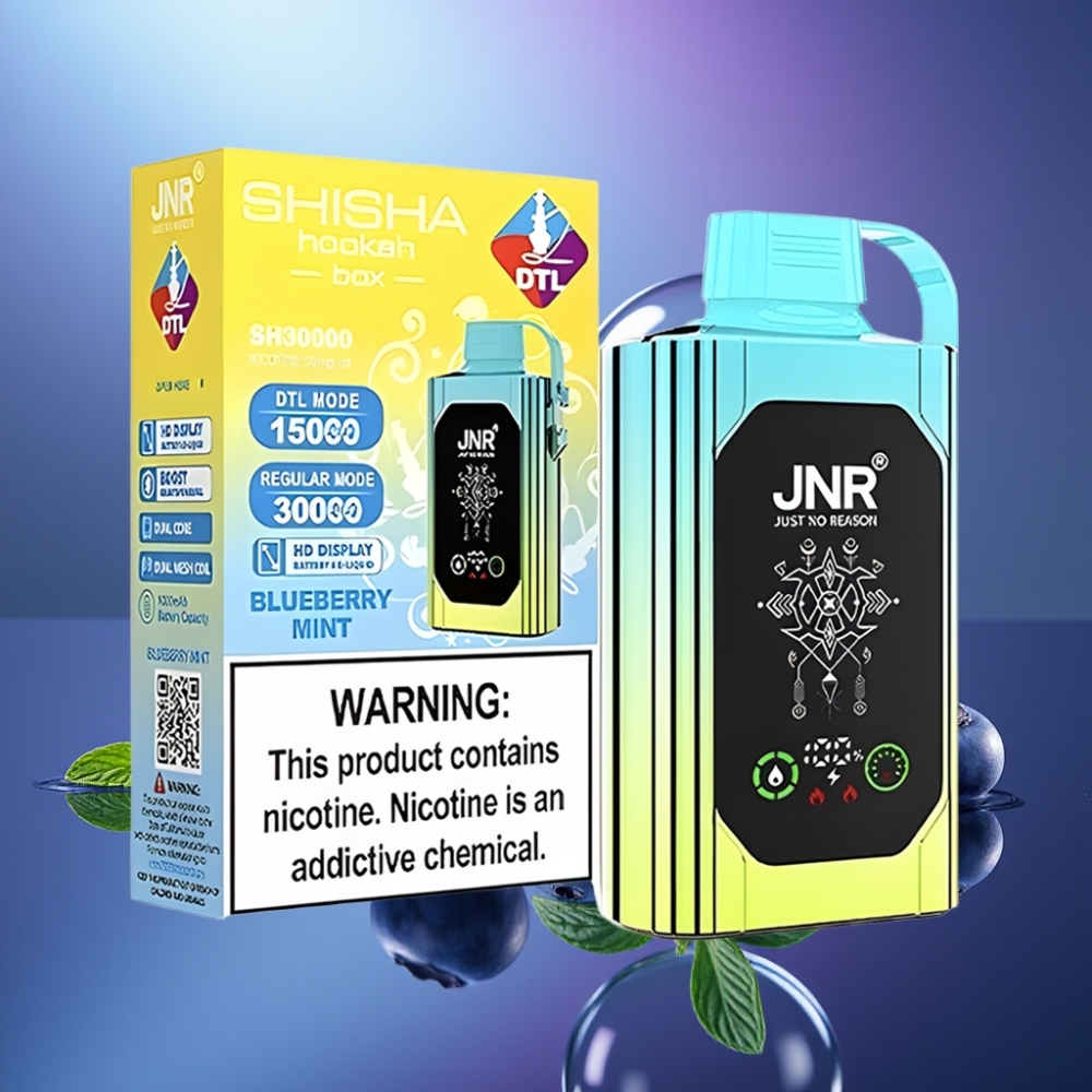 JNR Shisha Hookah Box 20500 Puffs Afină Mentă Dual Mesh Coil Type-C