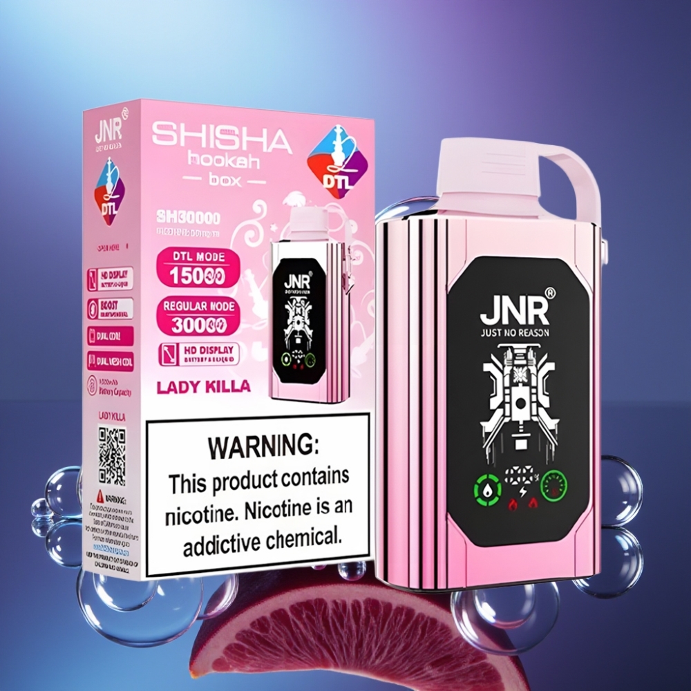 JNR Shisha Hookah Box 20500 Puffs Dispozabil Vape Doamna Killa Dual Mesh Coil