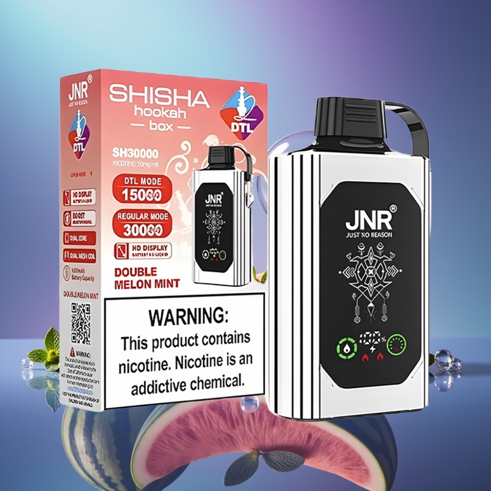 JNR Shisha Hookah Box 20500 Puffs Dual Mesh Coil Dublu Pepene Menta