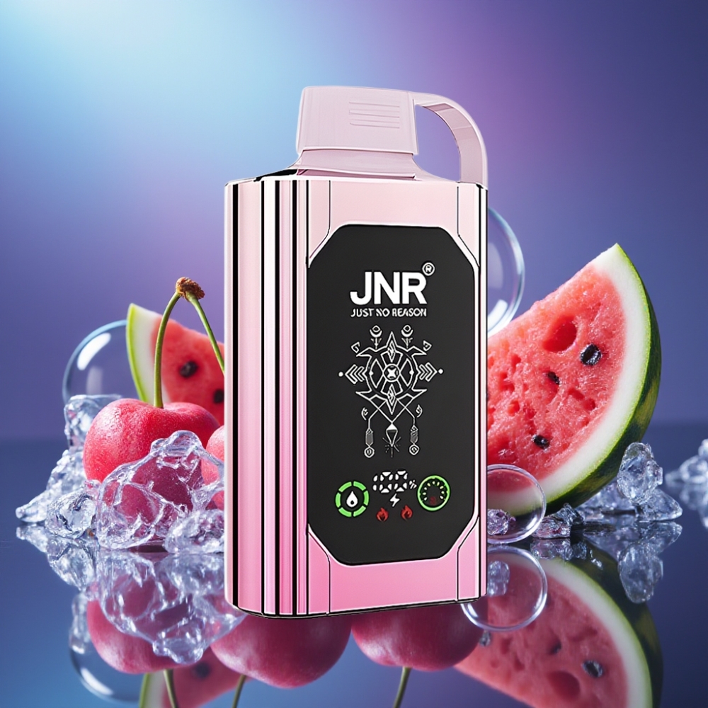 JNR Shisha Hookah Box 20500 Pufuri cu Afișaj HD și Coil Dual Mesh Cireșă Pepene Înghețat