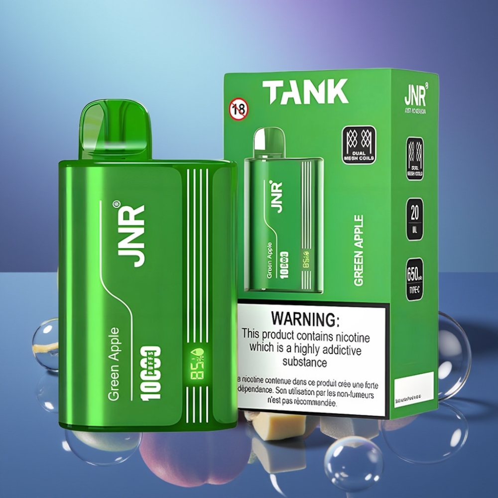JNR Tank 10000 Pufuri cu Afișaj Digital și Mărul Verde, piersică, pară