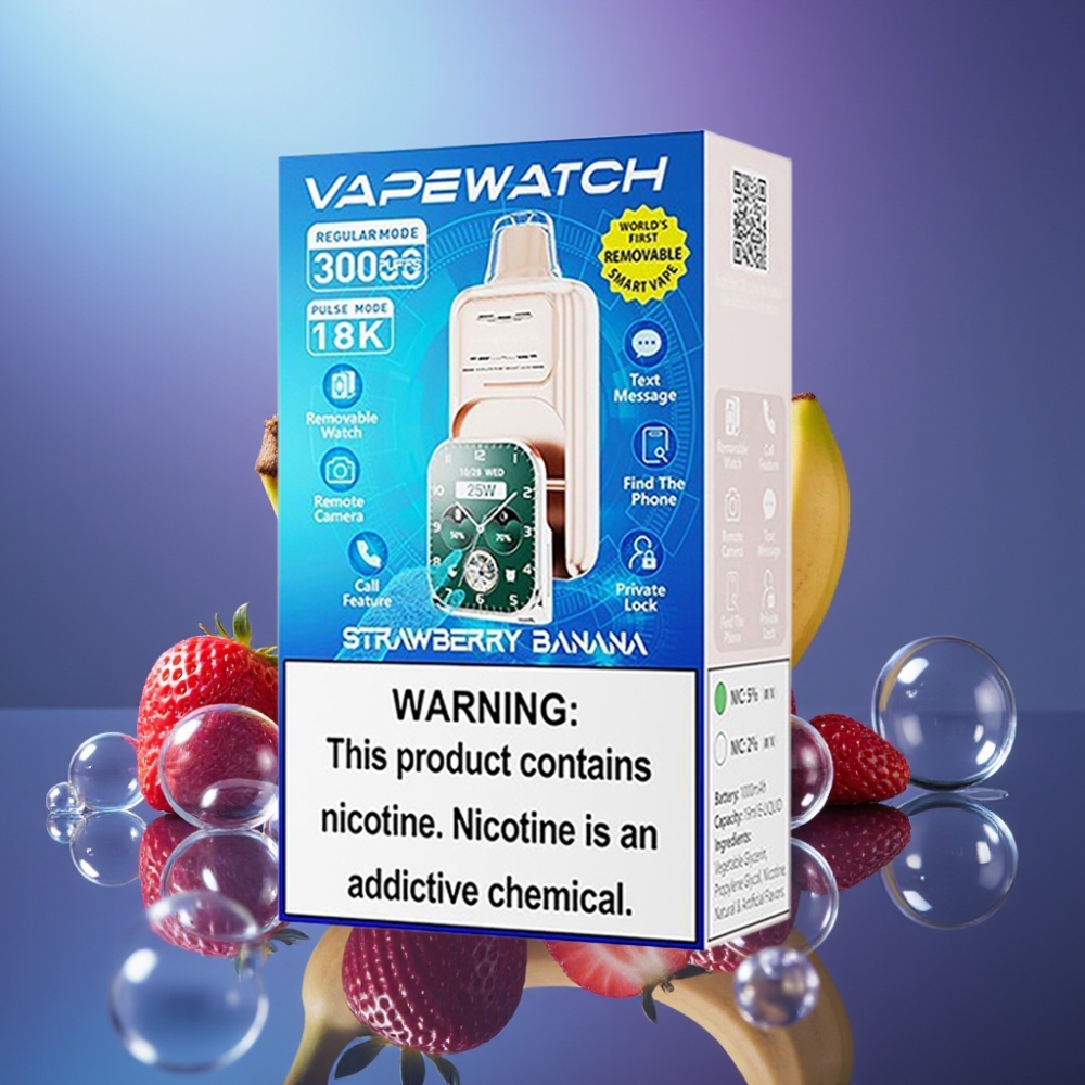 JNR VapeWatch 30000 Puffs Dispozabil Capsule Dual Mesh Coil Capsuni Banane