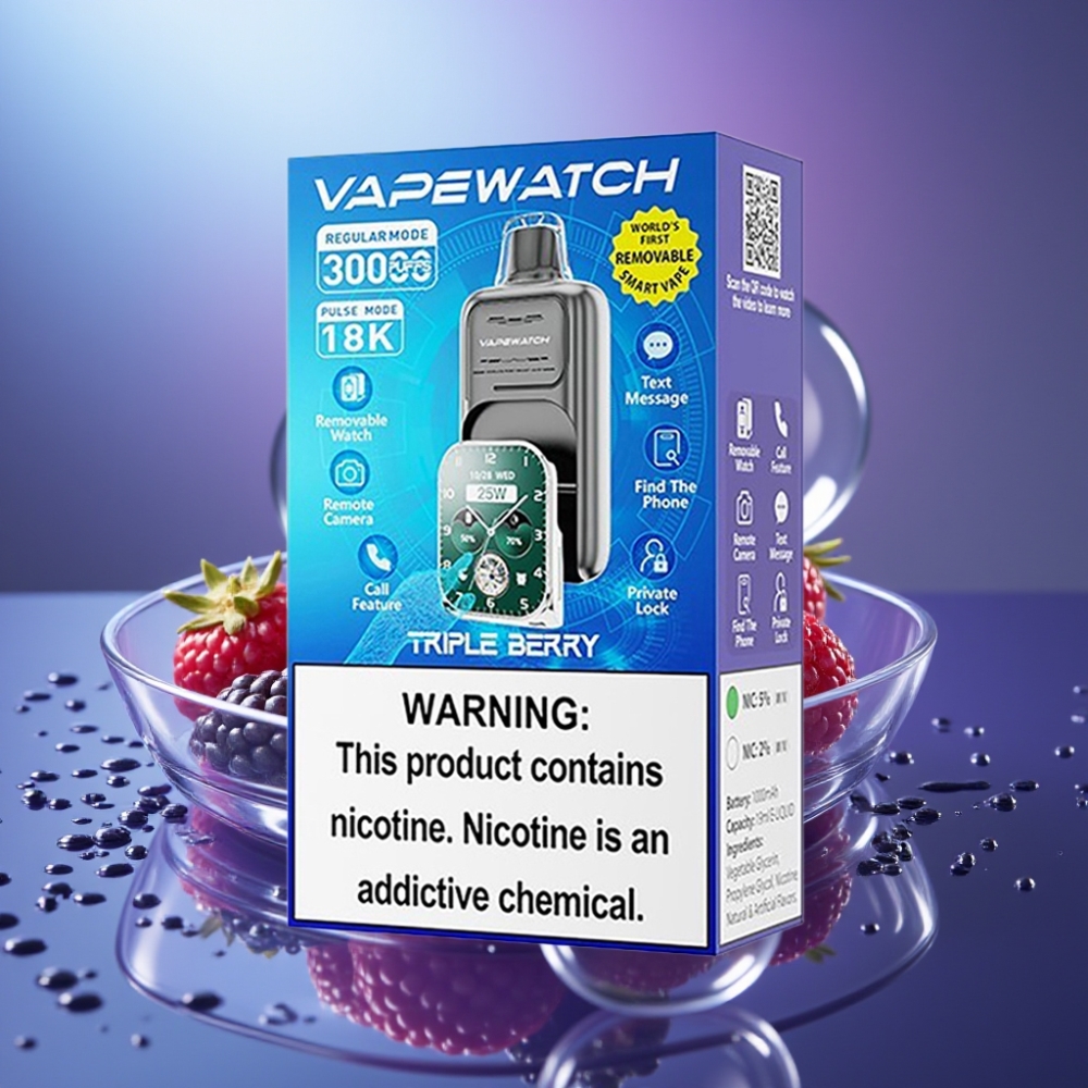 JNR VapeWatch 30000 Puffs Dispozabil Vape Triple Fructe de Pădure cu Dual Mesh Coil și 1000mAh