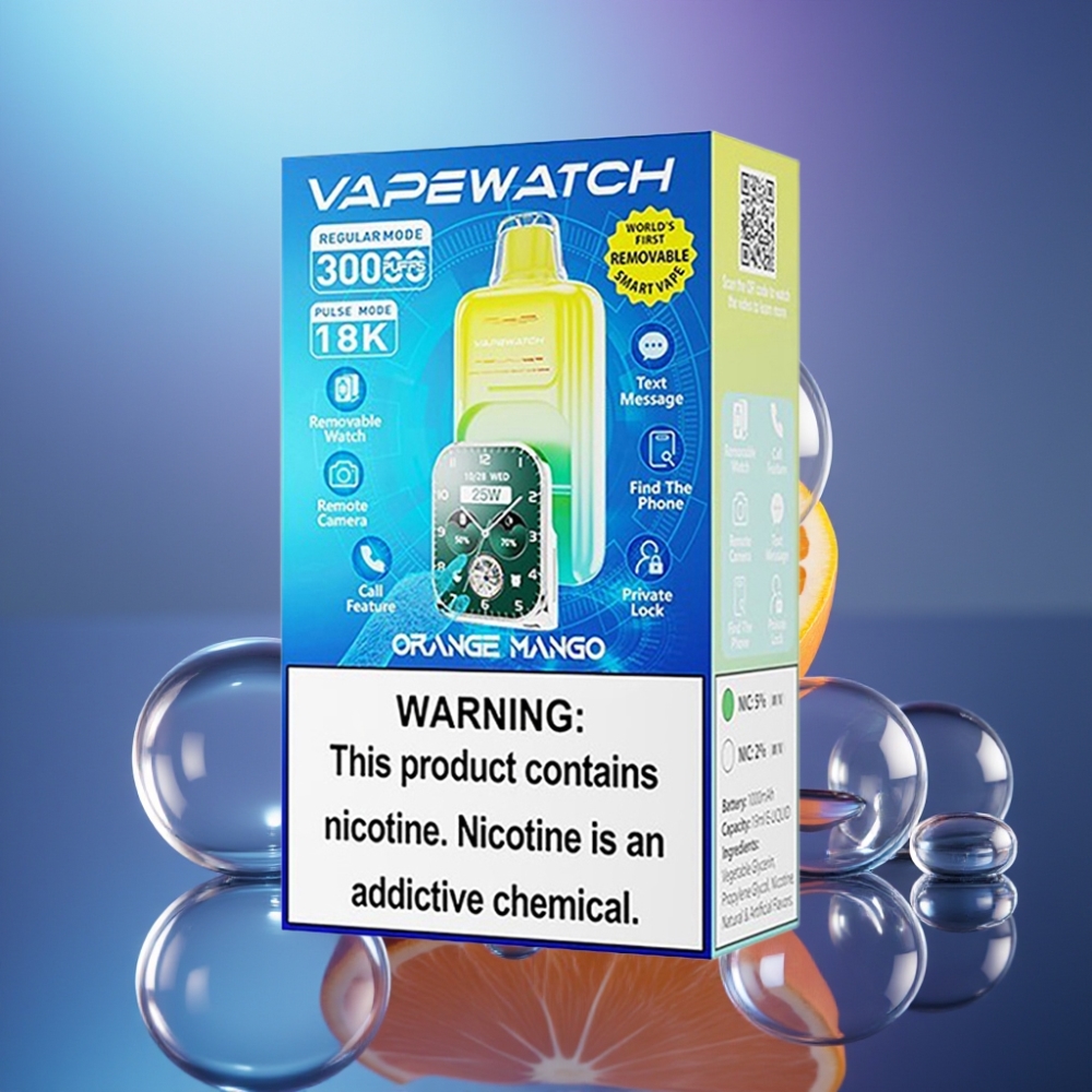 JNR VapeWatch 30000 Puffs Portabil Dual Mesh Coil Portocale Mango