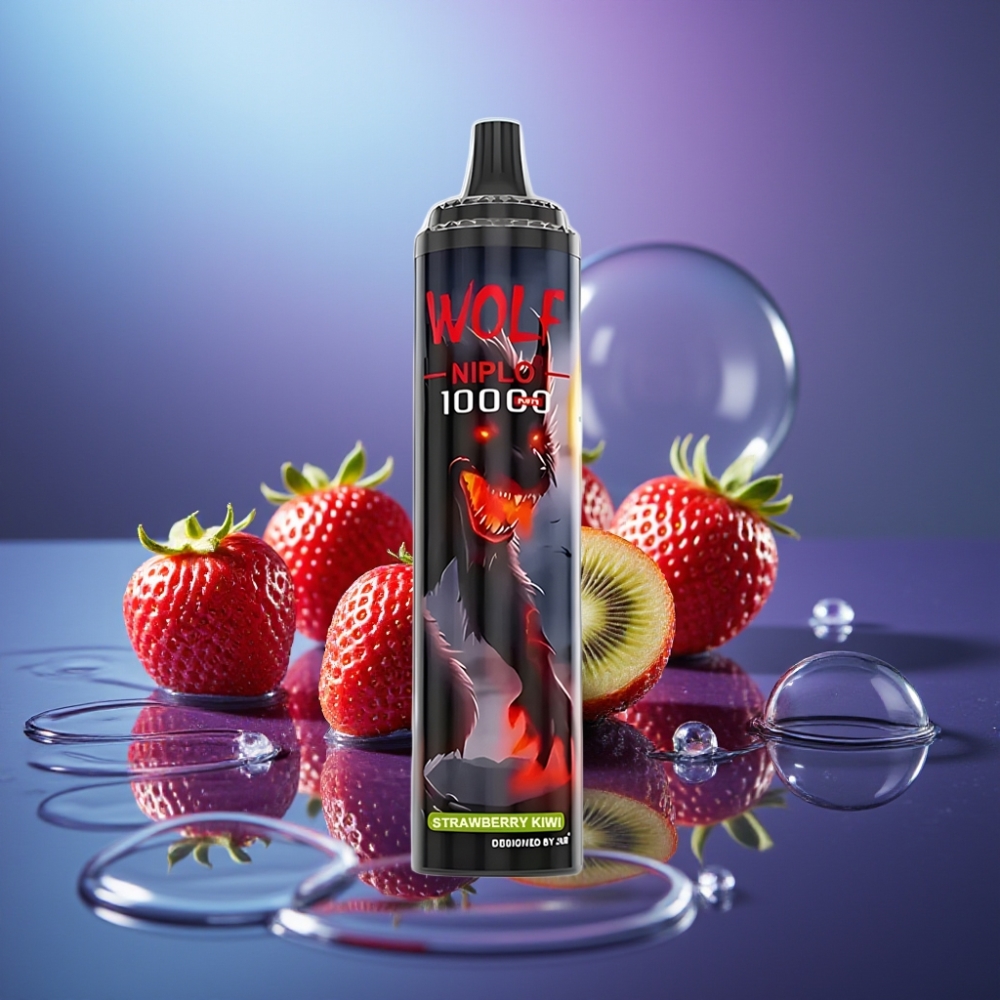 JNR Wolf Niplo 10000 Pufuri Capsă Mesh 1.0 Ohm Aroma căpșună kiwi