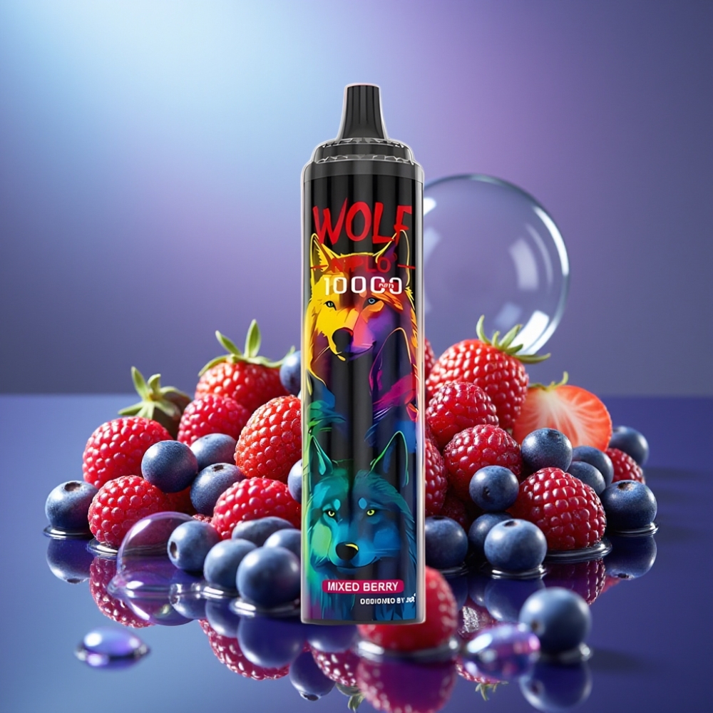 JNR Wolf Niplo 10000 Pufuri Disposable Vape Mixed Berry Coil Mesh 1.0 Ohm