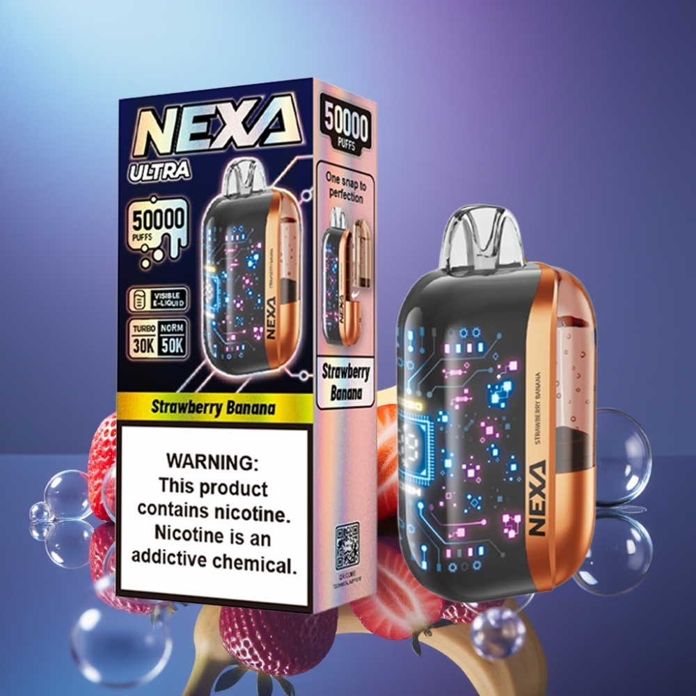 NEXA Ultra 50000 Puffs Disposable Vape Capsule Dual Mesh Coils Capsă de Căpșuni Banane