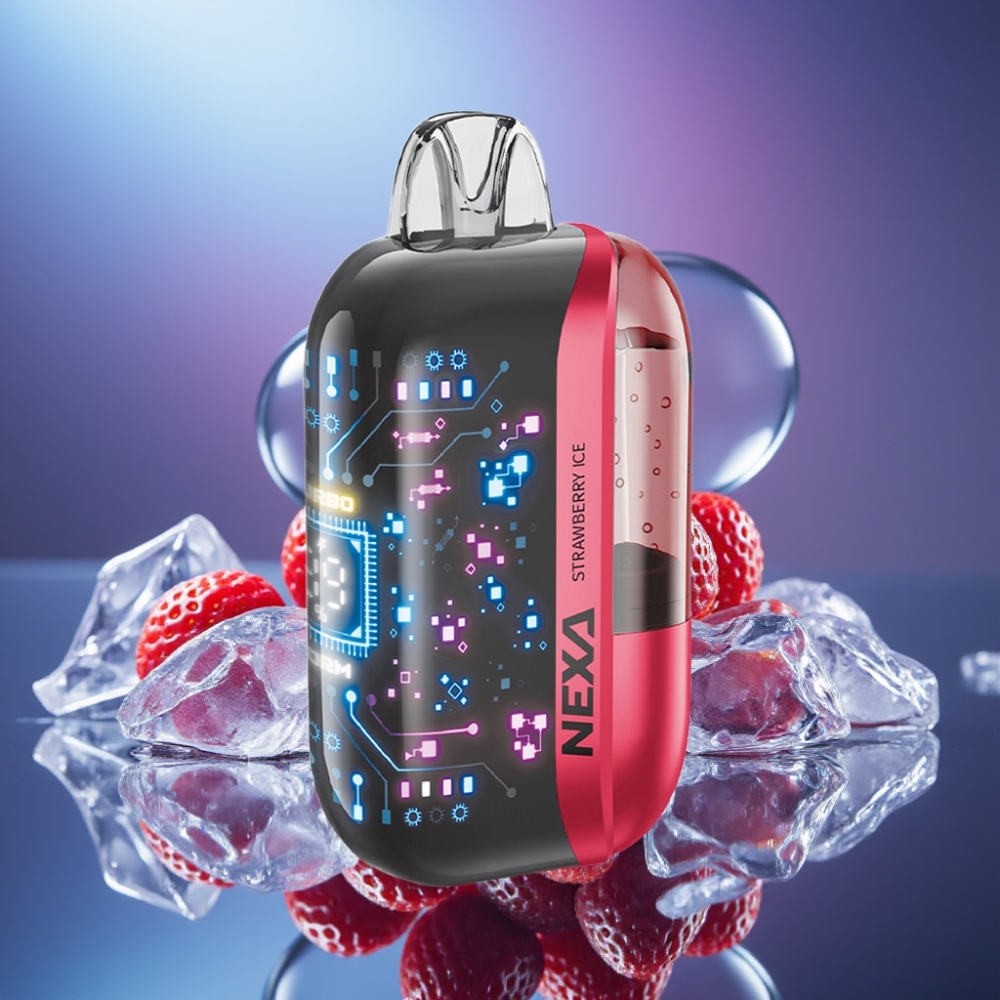 NEXA Ultra 50000 Pufuri Disposable Vape Capsuni Gheață cu Ecran 3D și Încărcare Type-C