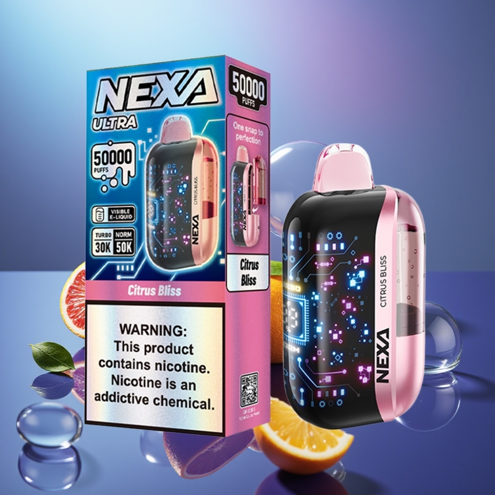 NEXA Ultra 50000 Pufuri Disposable Vape Fericire Citrică cu Ecran 3D și Tip-C