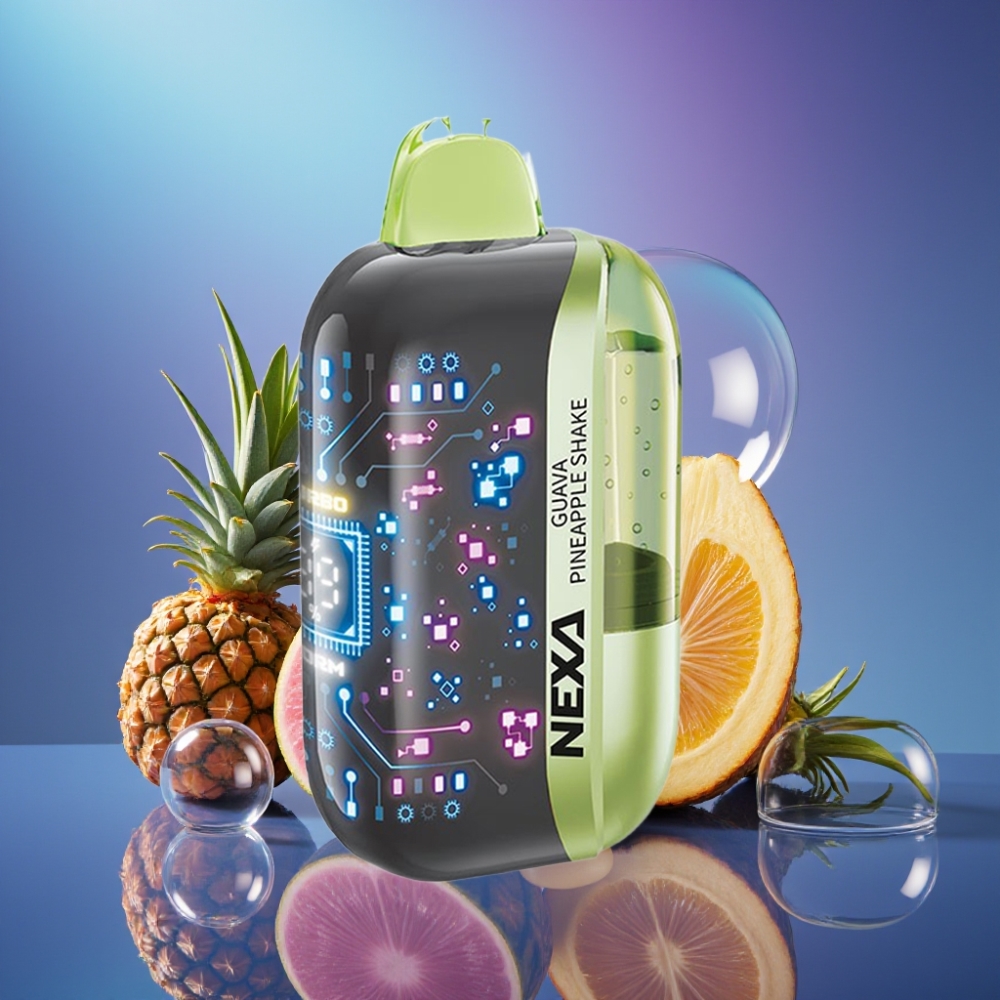 NEXA Ultra 50000 Pufuri Disposable Vape Guava Ananas Shake cu Ecran 3D și Tip-c