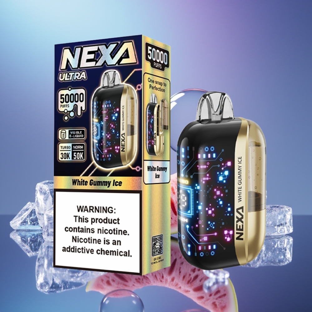 NEXA Ultra 50000 Pufuri Disposable Vape White Gummy Ice 20ml 800mAh