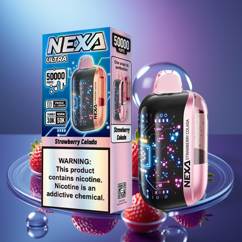 NEXA Ultra 50000 Pufuri Vape Disposable Capsuni Colada 20ml 800mAh Tip-C
