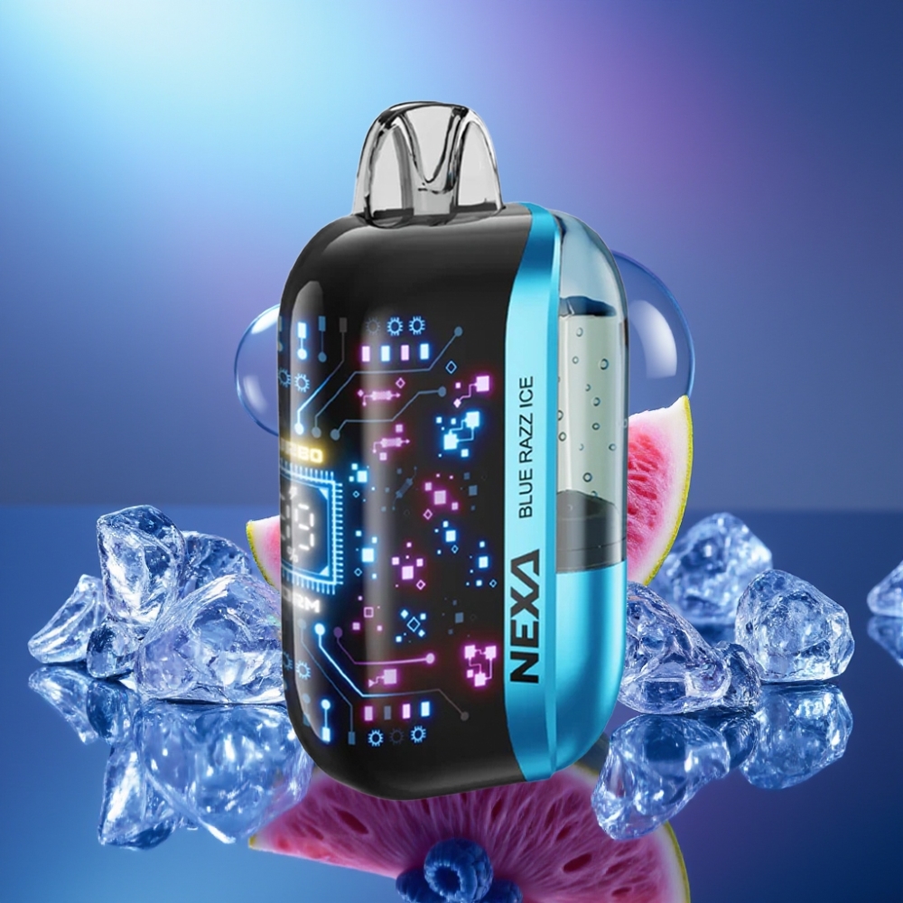 NEXA Ultra 50000 Pufuri Vape Disposable cu Ecran 3D și Aroma Zmeură Albastră Gheață