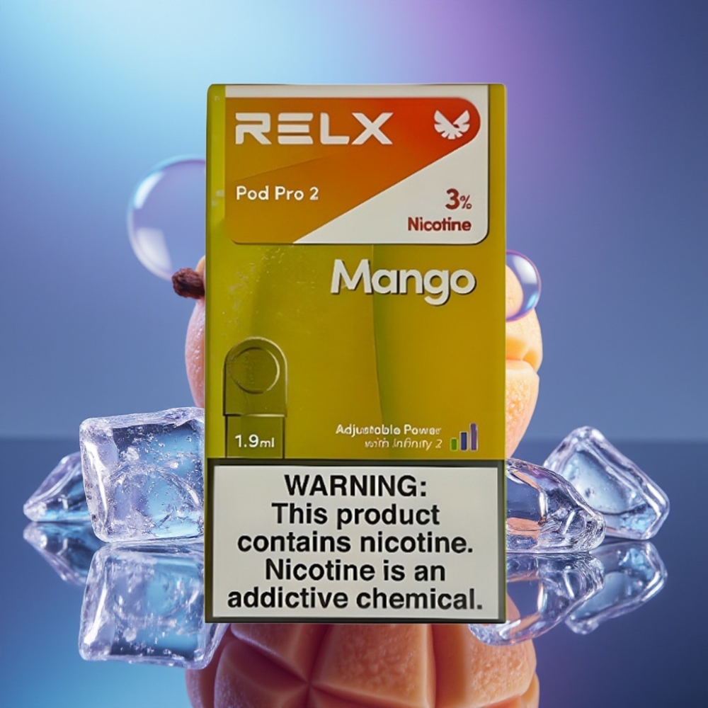 RELX Pod Pro 2 600 de pufuri 1.9ml Mango Gheață 3% Nicotină